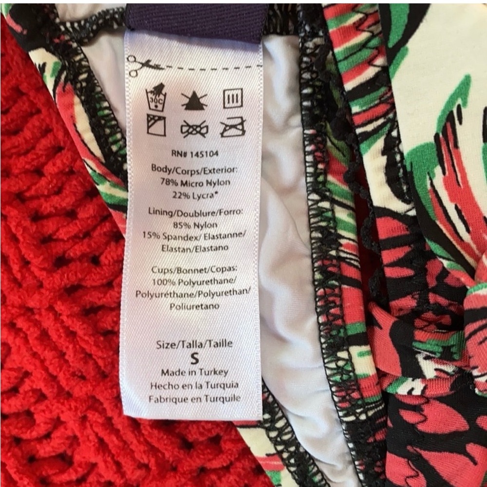 🖤 Anna Sui 🖤 Retro Swim Suit Bikini Rosa Mexicana Rose Print Small ♥️ - Picture 10 of 13